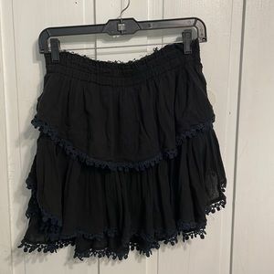 LoveShackFancy black gauze mini skirt, size 4